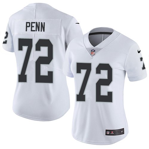 Nike Raiders #72 Donald Penn White Women's Stitched NFL Vapor Untouchable Limited Jersey - Click Image to Close